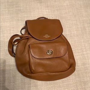 Tan coach mini backpack